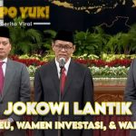 Jokowi Lantik Wamenkeu, Wamentan, dan Wamen Investasi