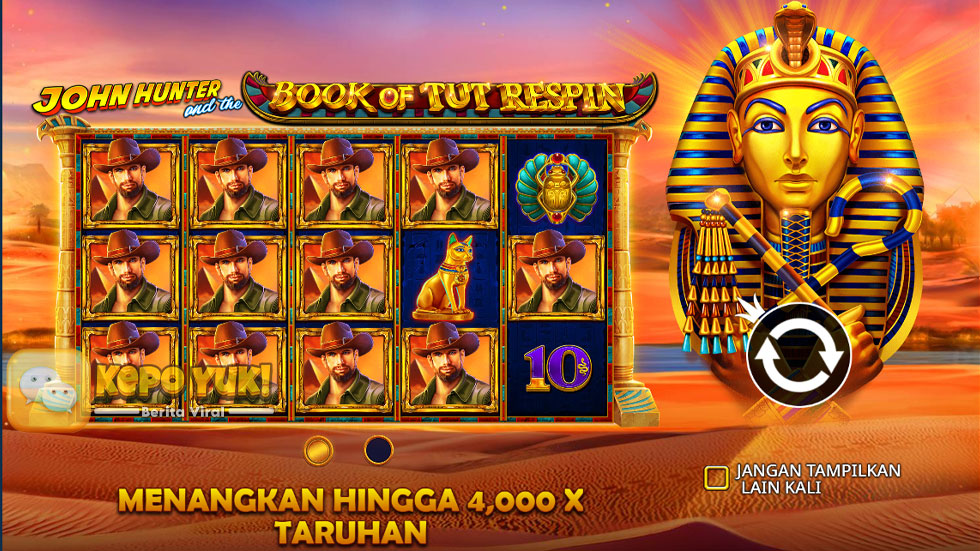 Rasakan Sensasi Slot John Hunter & the Book of Tut Respin