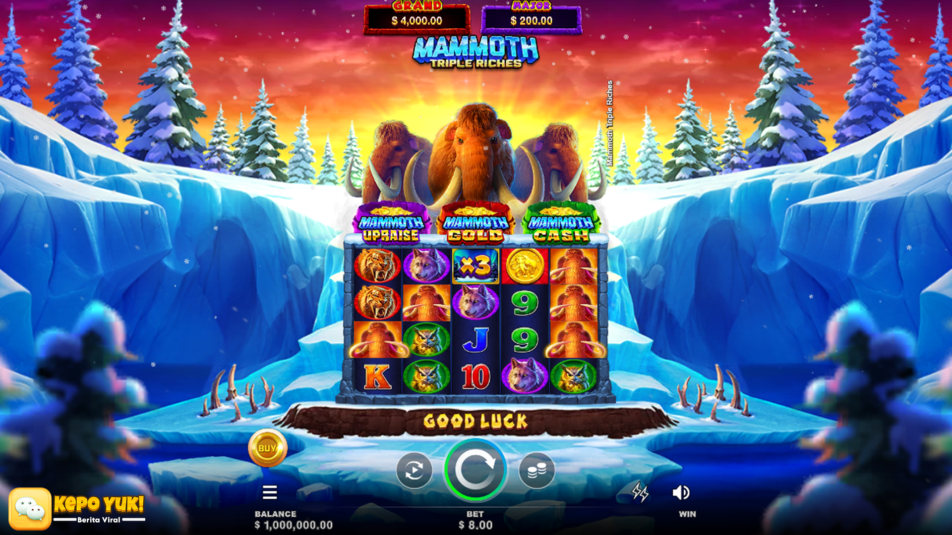 Mammoth Triple Riches Slot: Menggali Harta Karun Zaman Es